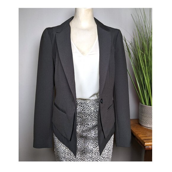 Vera Wang Multi Media Gray Blazer with Layered Hem Women's Size XS - Picture 5 of 9